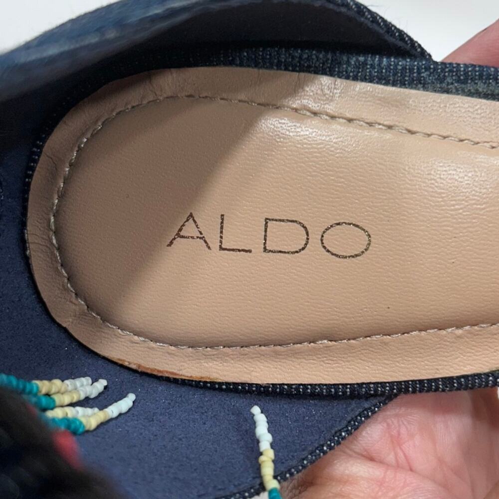 Aldo Denim Heel With Beaded Detail Women's Size 7.5 - Picture 9 of 10